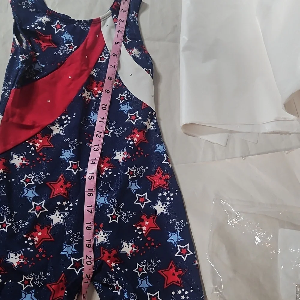 Just Imagine Leotard Medium Red /White/Blue Stars